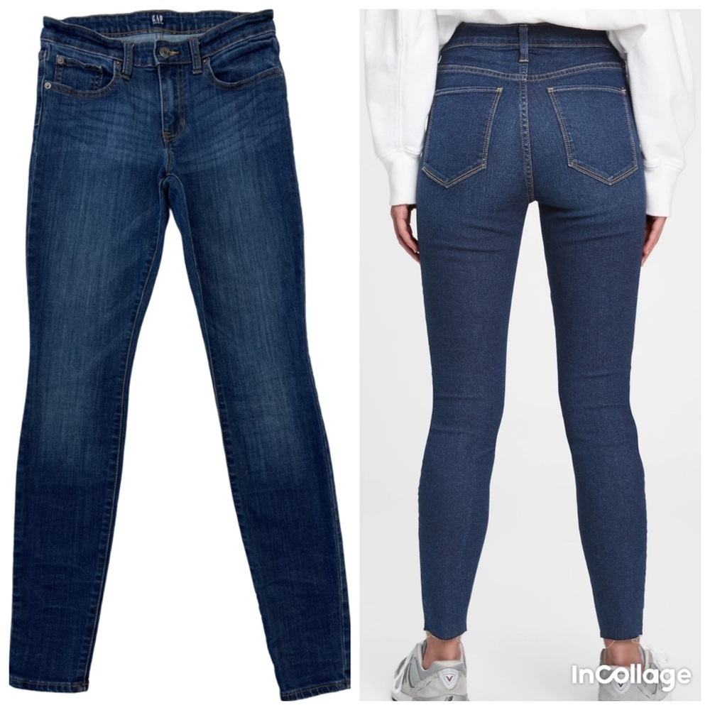 ✅ Gap Jeans Woman’s indigo Blue Legging Jeans stretch size 26 Regular